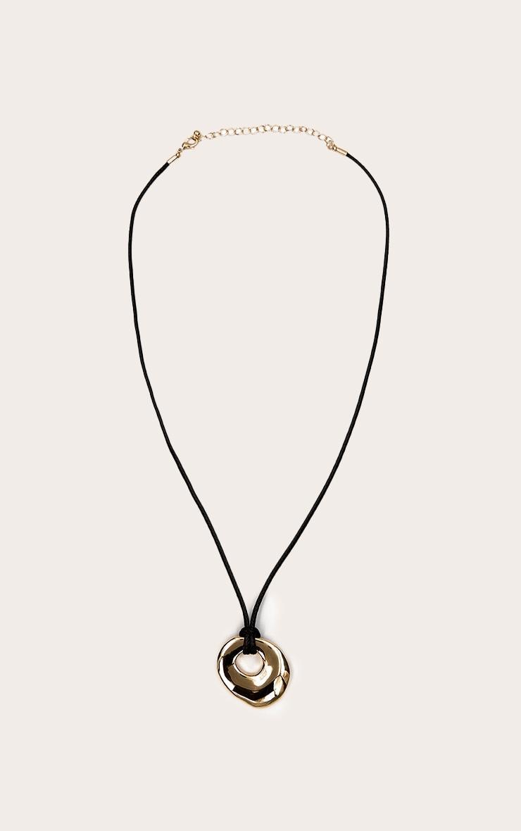 Gold Cord Large Oval Pendant Product Image