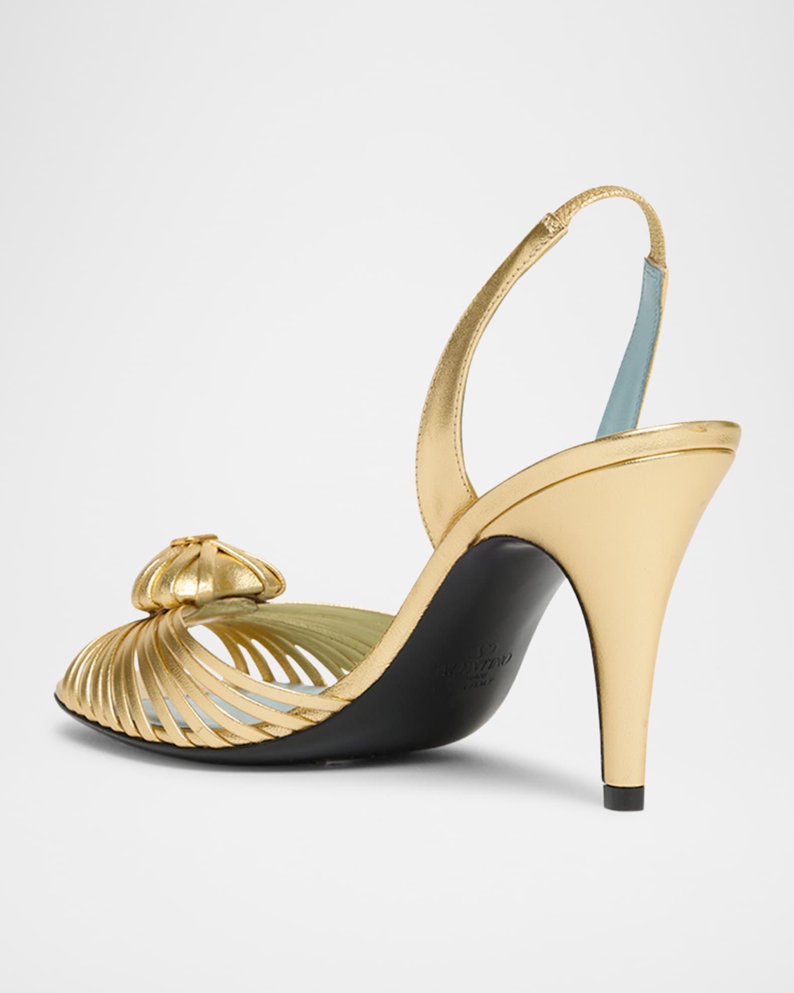 Royal Heart Logo Slingback Leather Sandals Product Image