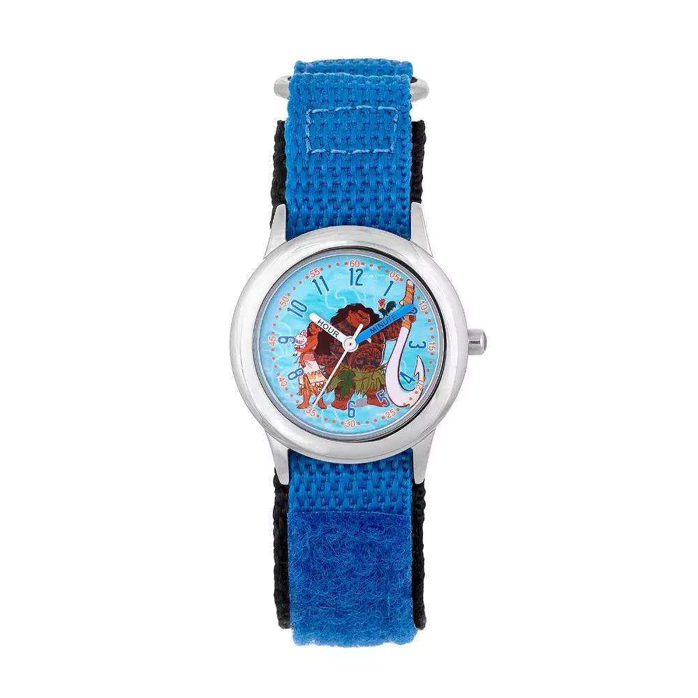 Disney's Moana, Pua, Heihei & Maui Kids' Stainless Steel Time Teacher Watch, Men's, Blue Product Image