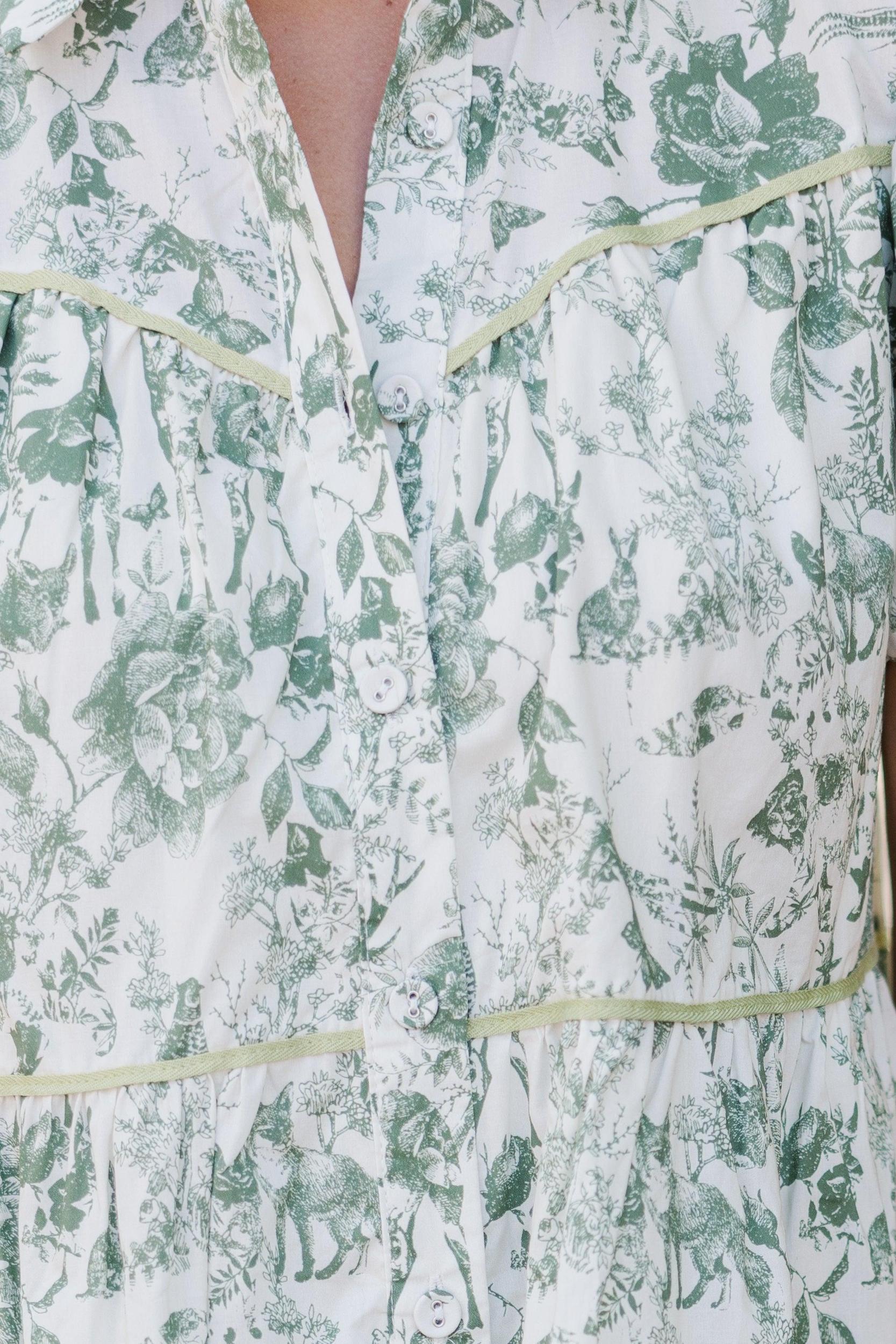 Alive And Well Ivy Green Toile Dress Female Product Image
