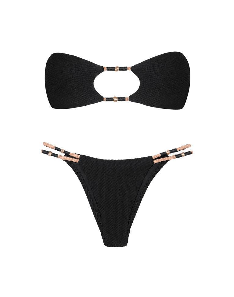 Ribbed Layla Bottom - Black Product Image