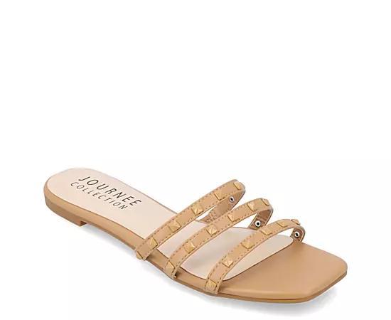 Journee Camarie Women's Embellished Strappy Sandal, Size: 8.5, Beige Product Image