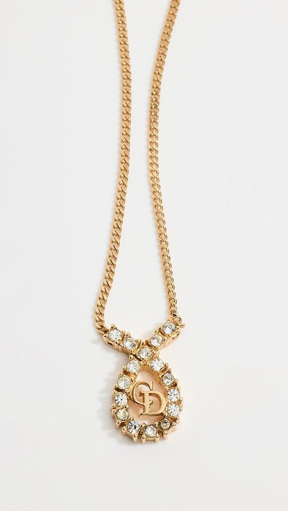 What Goes Around Comes Around Dior Gold Crystal CD Necklace | Shopbop Product Image