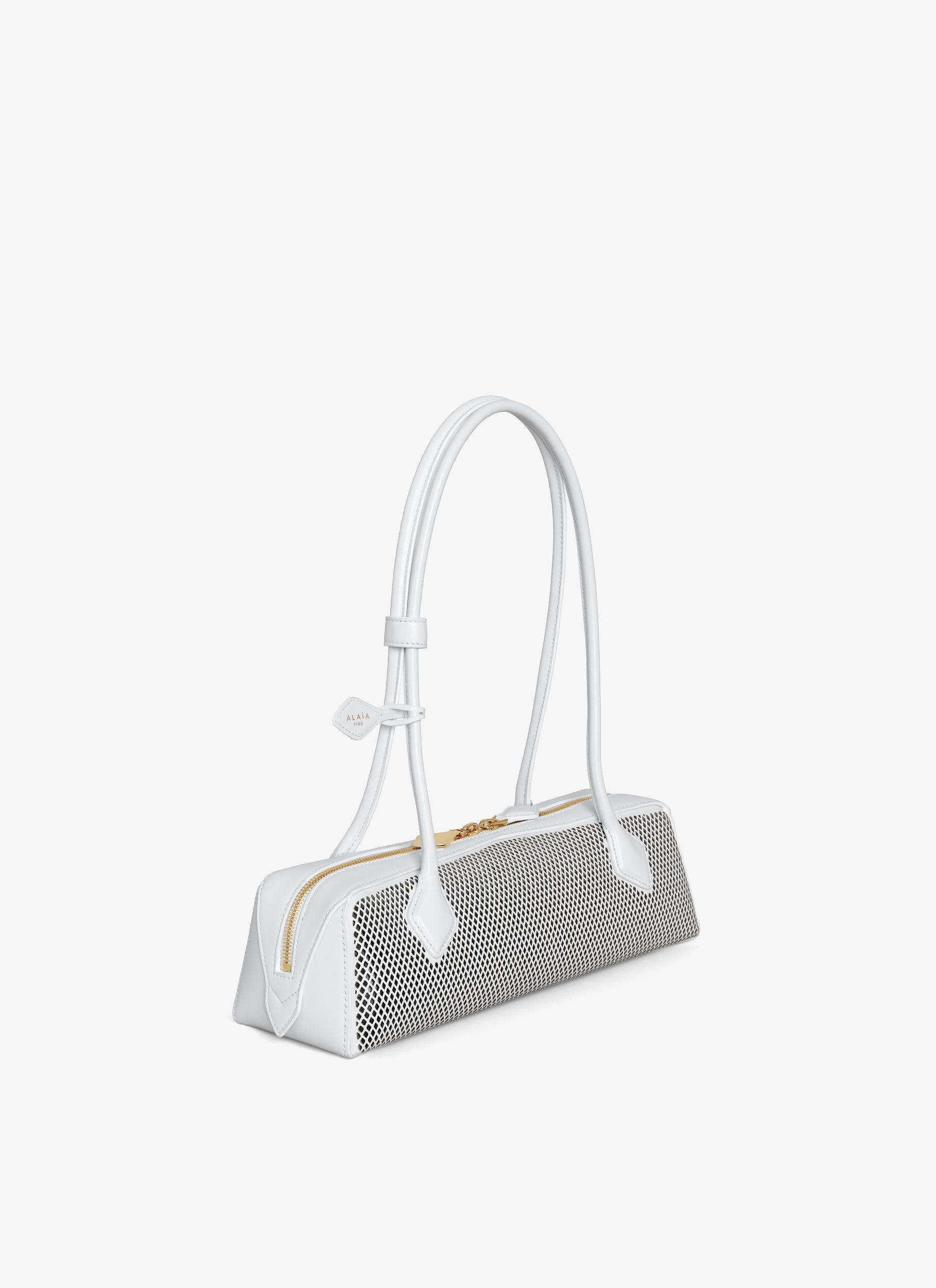 OPTIC WHITE LE TECKEL MEDIUM BAG IN PERFORATED LEATHER Product Image
