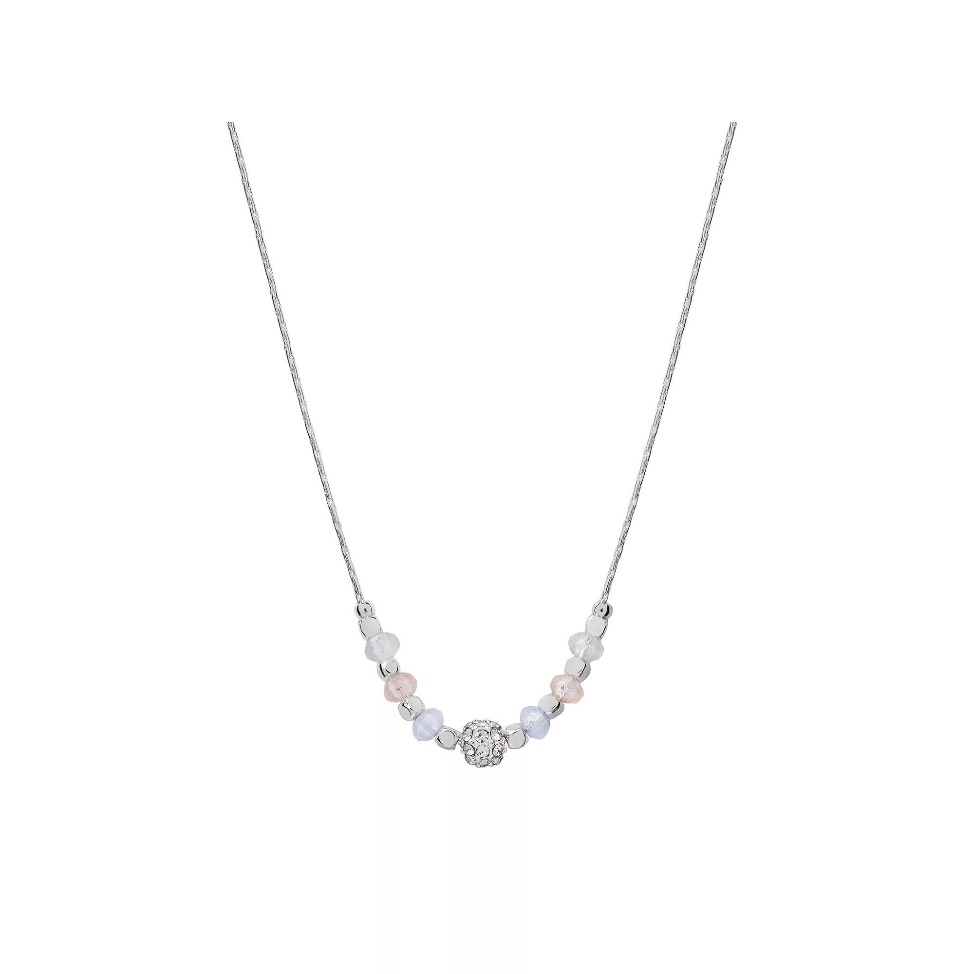 LC Lauren Conrad Silver Tone Fireball Beaded Necklace, Women's Product Image