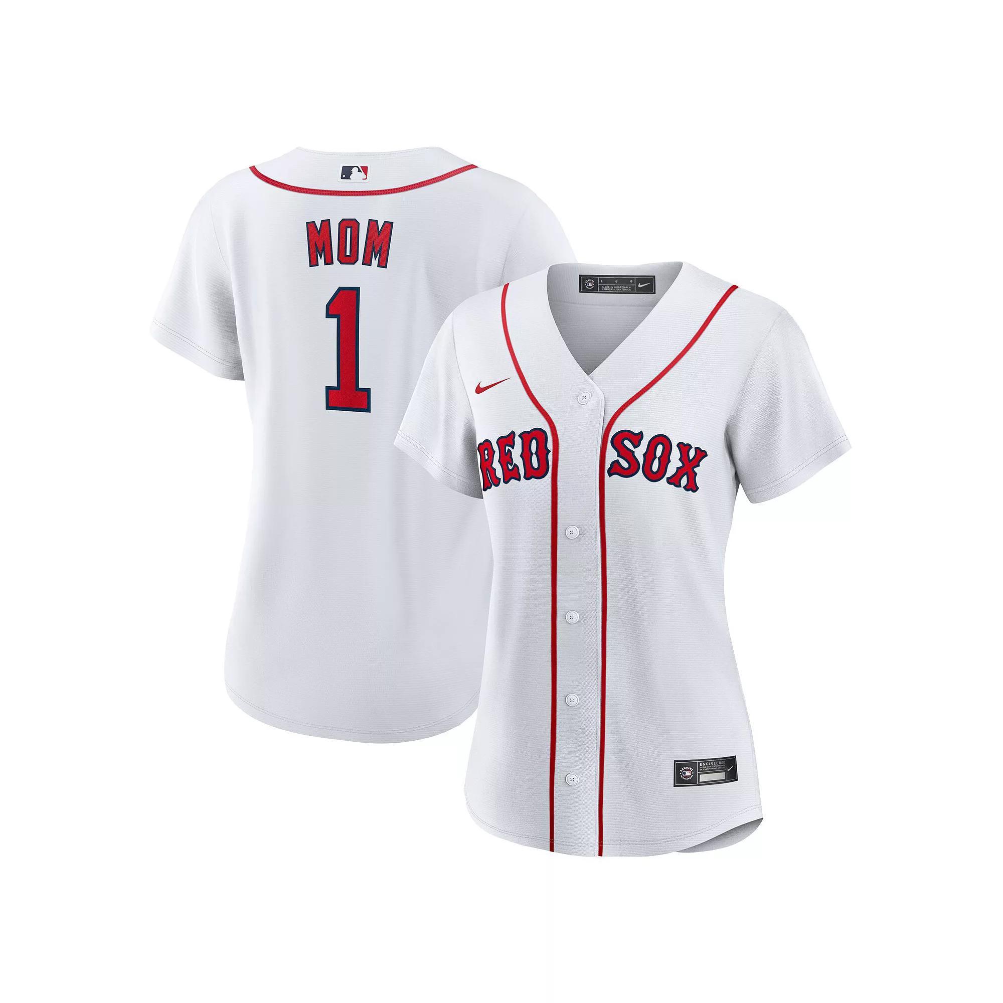 Women's Nike  White Boston Red Sox #1 Mom Home Replica Jersey, Size: Small Product Image