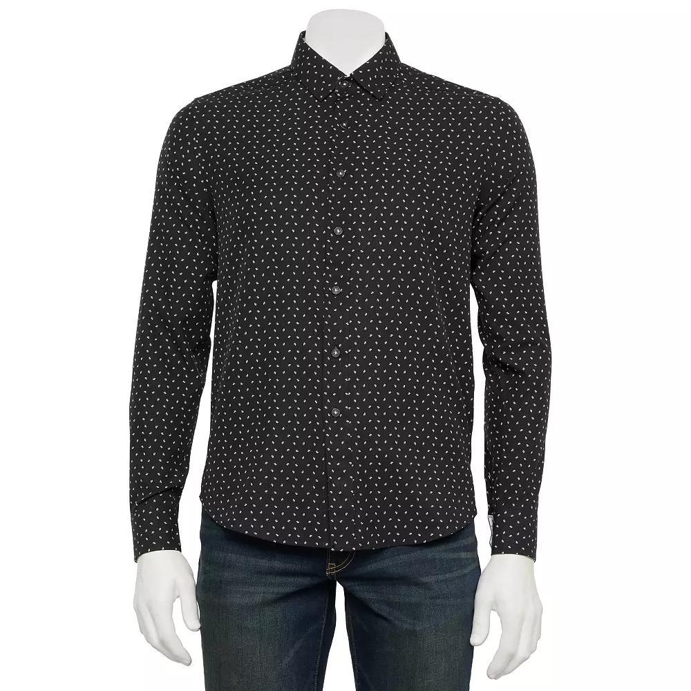 Men's Thomas Sterling Long Sleeve Button Down Shirt, Size: Medium, Blue Print Product Image