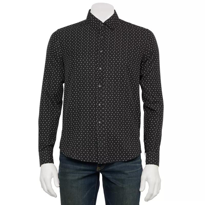 Men's Thomas Sterling Long Sleeve Button Down Shirt, Size: Medium, Blue Print Product Image