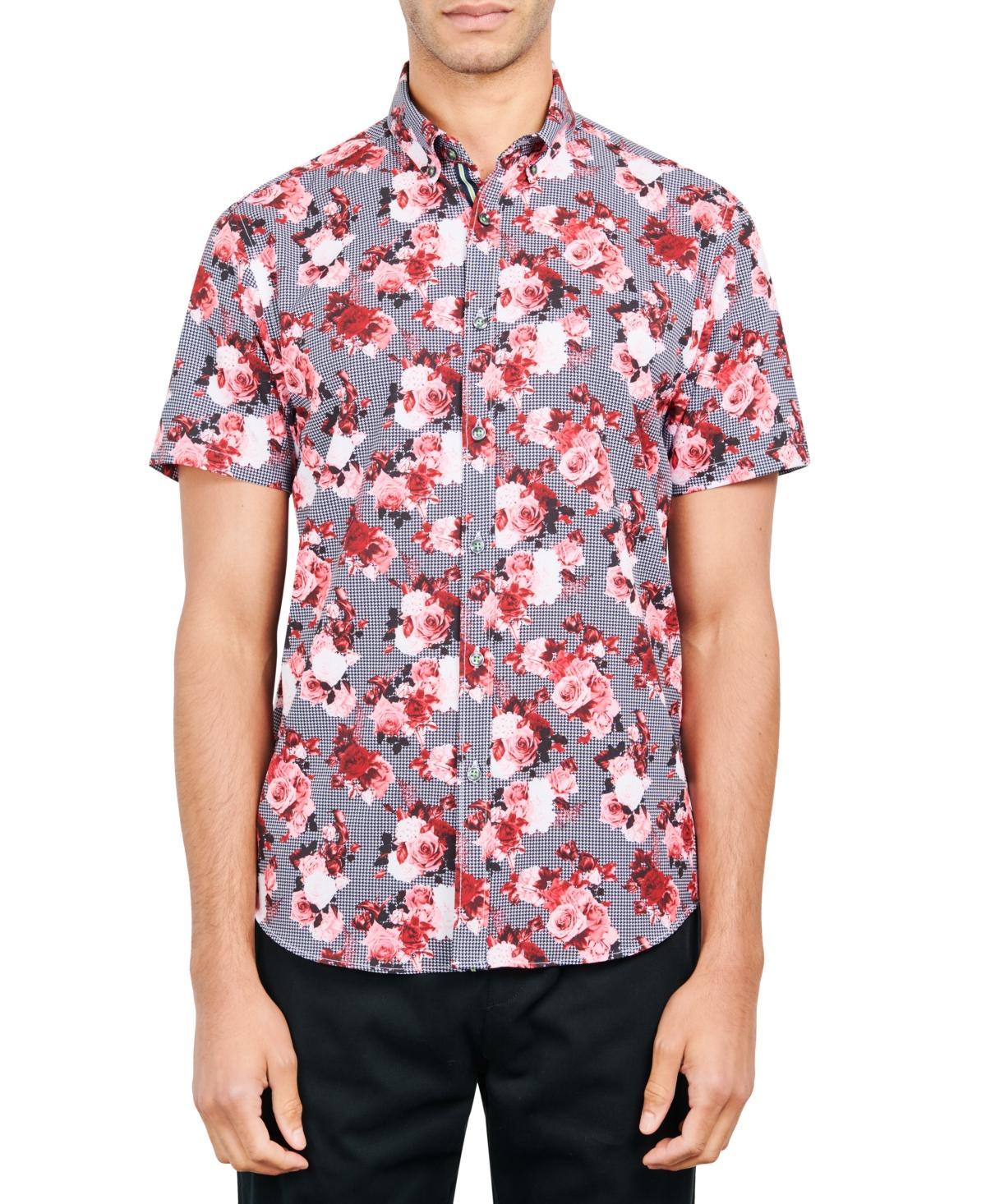 Society of Threads Mens Slim-Fit Non-Iron Performance Stretch Floral Button-Down Shirt Product Image