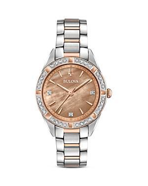 Bulova Womens Sutton Diamond Stainless Steel Watch - 98R263, Two Tone Product Image