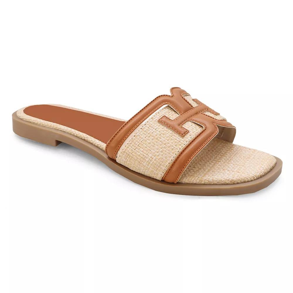 Yoki Slide Raffia H-Band Upper Women's Sandals, Size: 7 Medium, Red Product Image