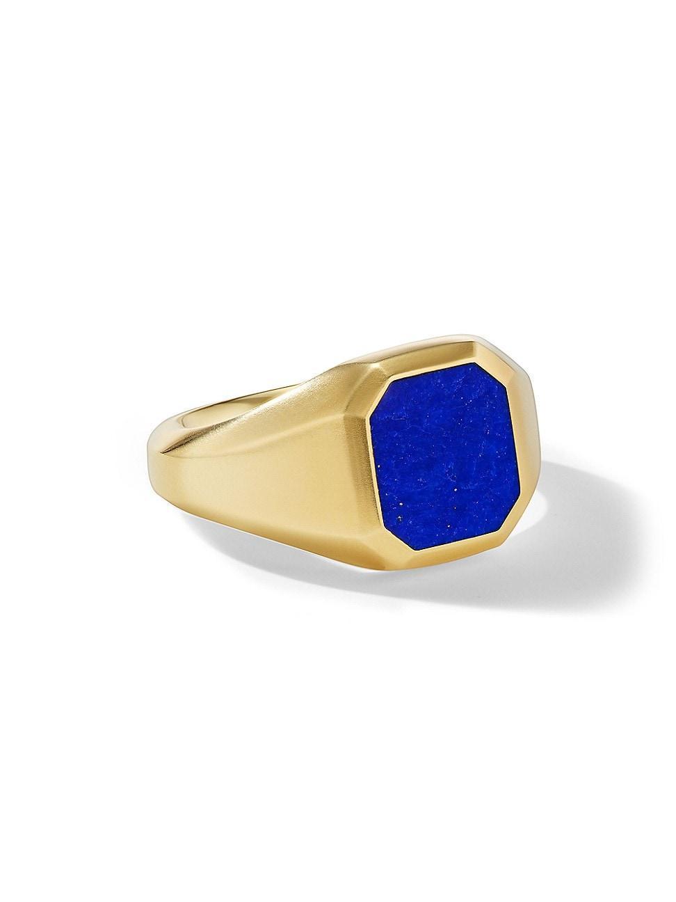 Mens Streamline Signet Ring in 18K Yellow Gold, 14MM Product Image