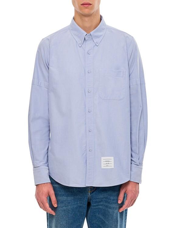 THOM BROWNE Classic Fit Cotton Button-down Shirt In Light Blue Product Image