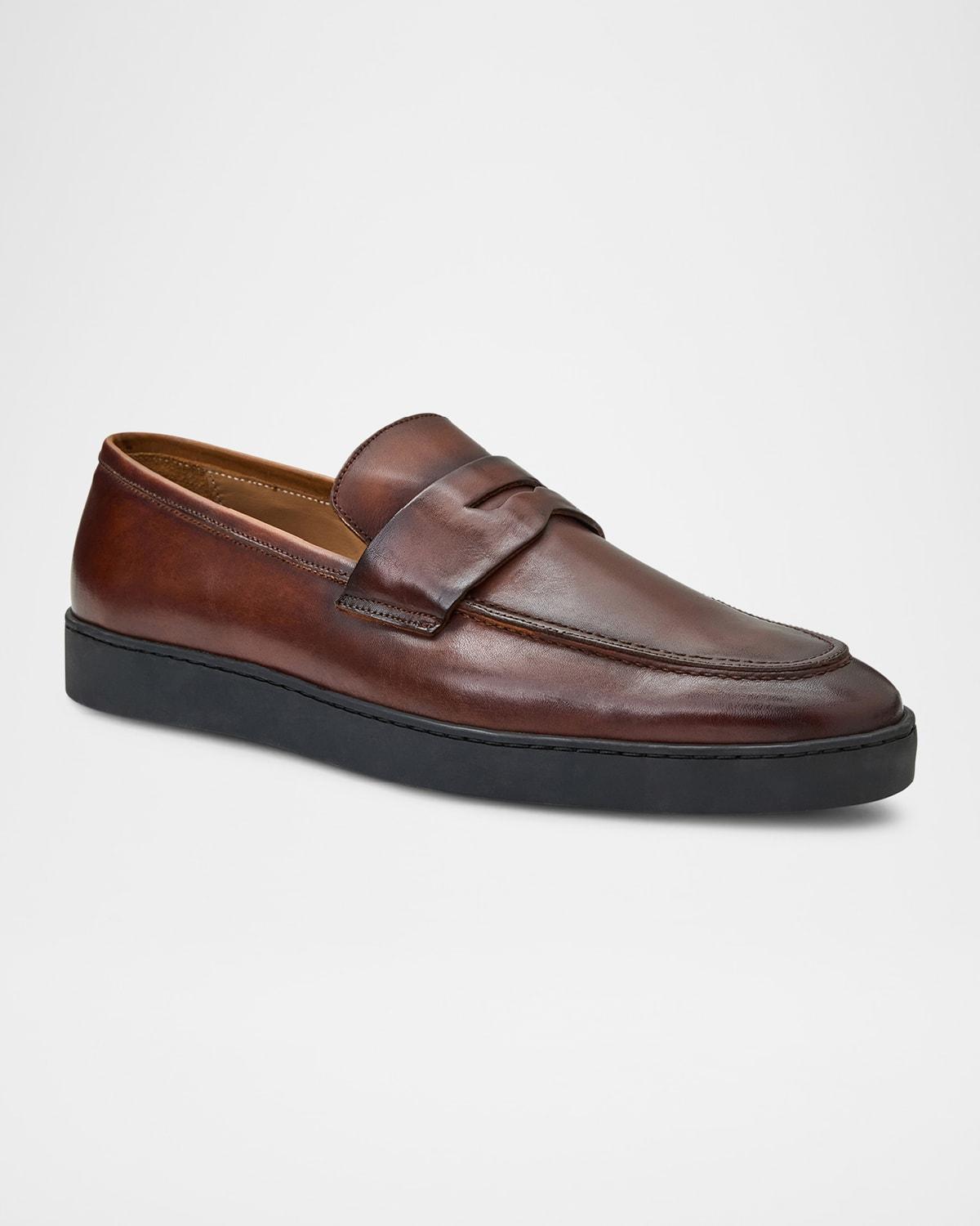 Men's Prato Leather Penny Loafers Product Image