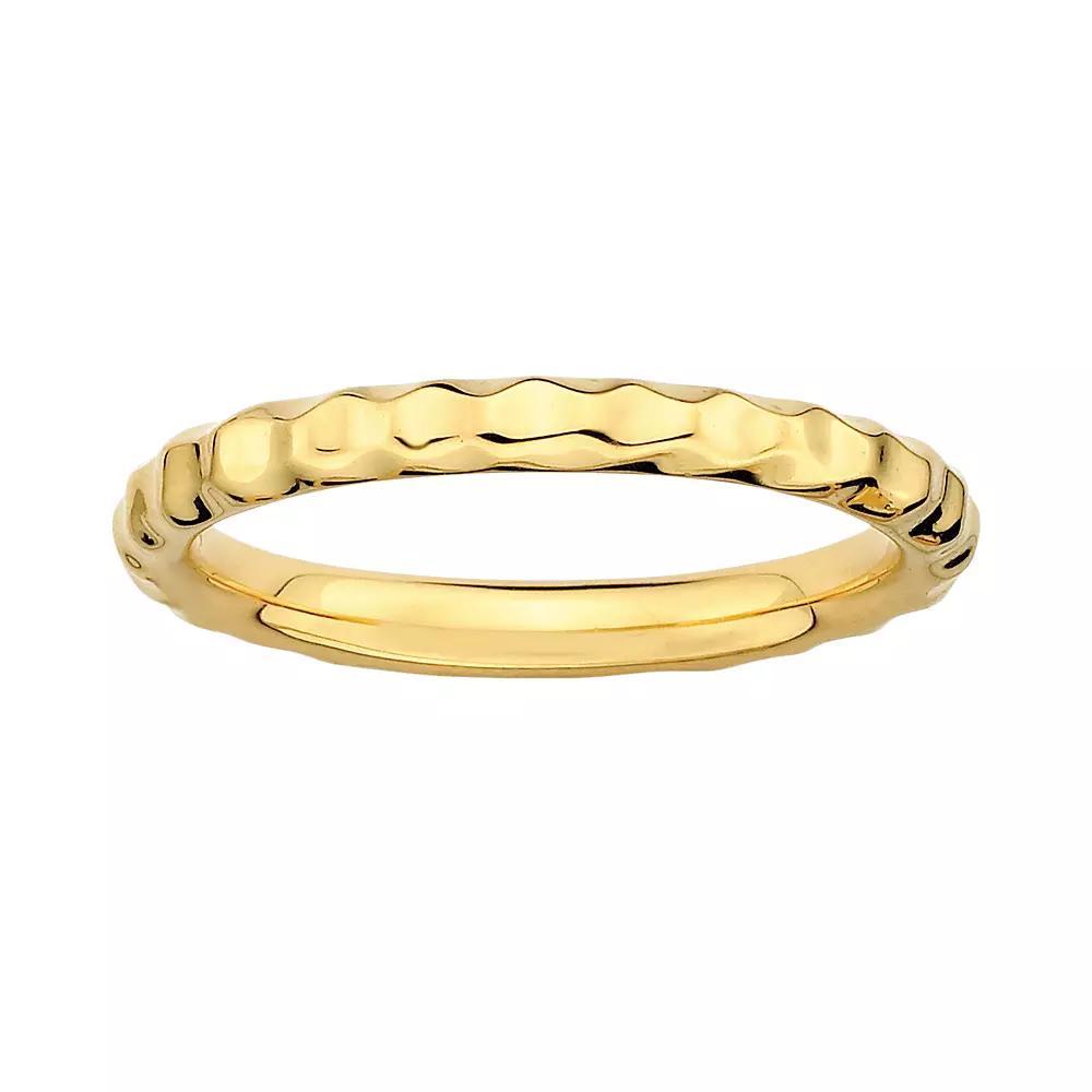 Stacks & Stones 18k Gold Over Silver Hammered Stack Ring, Women's, Size: 9 Product Image