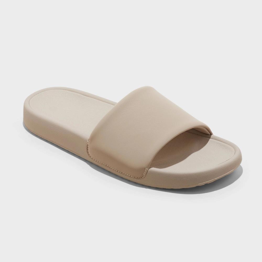Womens Makenna Slide Sandals - All In Motion Taupe 10: Slip-On Open Toe, EVA Insole, Treaded Outsole Product Image