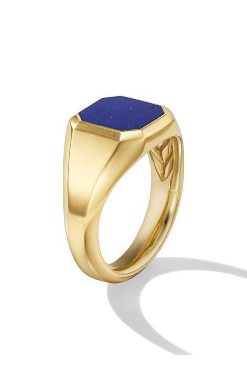Mens Streamline Signet Ring in 18K Yellow Gold, 14MM Product Image