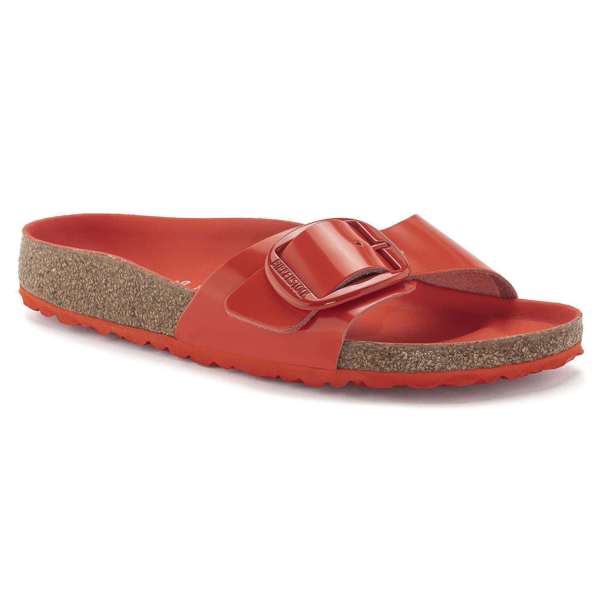 Madrid Big Buckle Natural Leather Patent High Shine Tomato Product Image