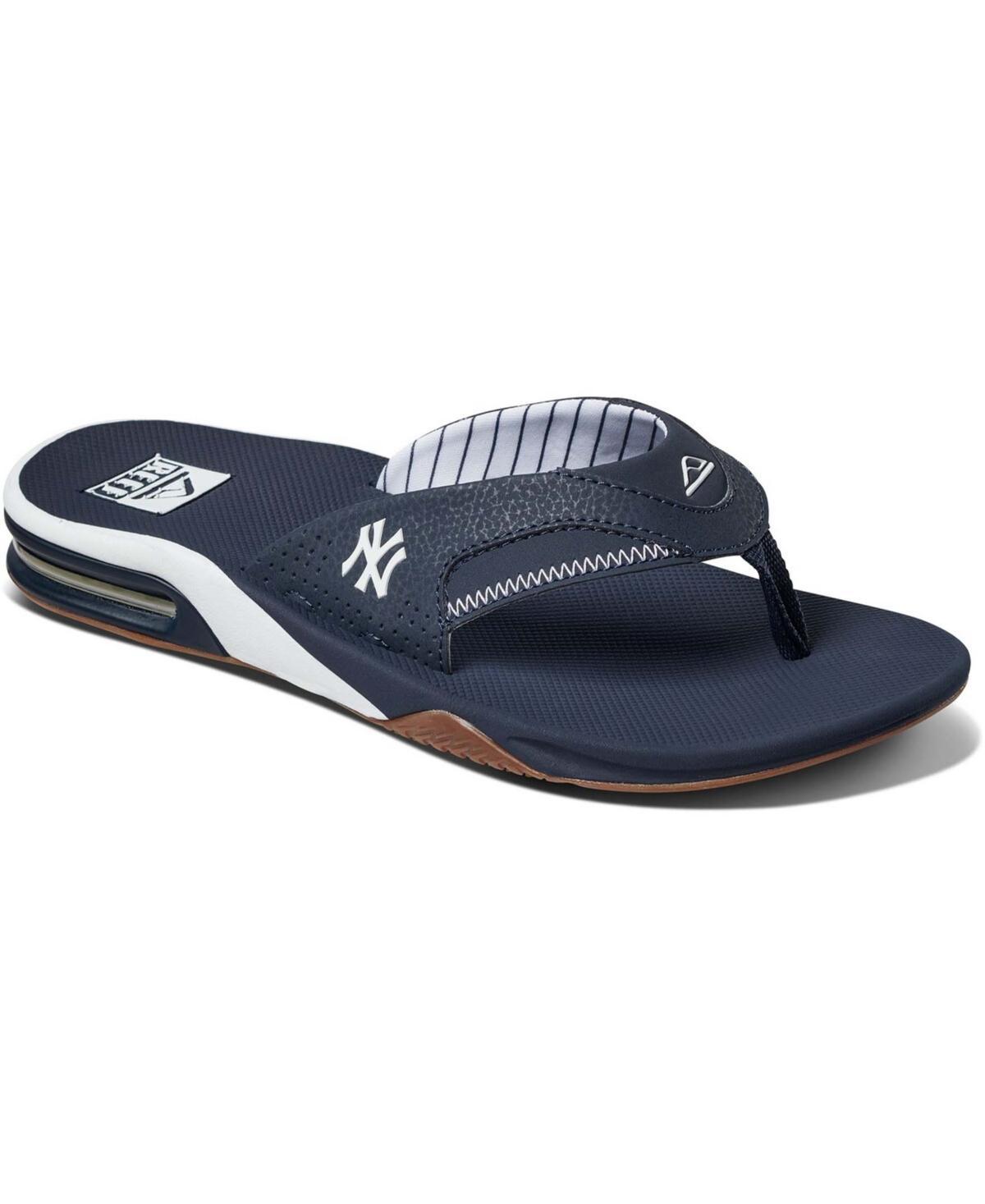 Men's REEF New York Yankees Fanning Bottle Opener Sandals, Size: 11, Blue Product Image