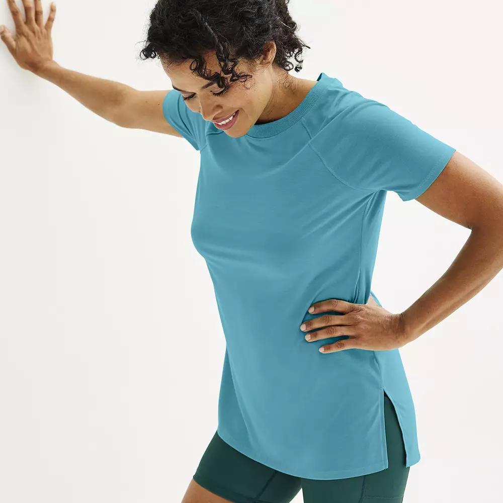 Women's Tek Gear® Short Sleeve Tunic Tee, Size: XL, Mineral Black Product Image