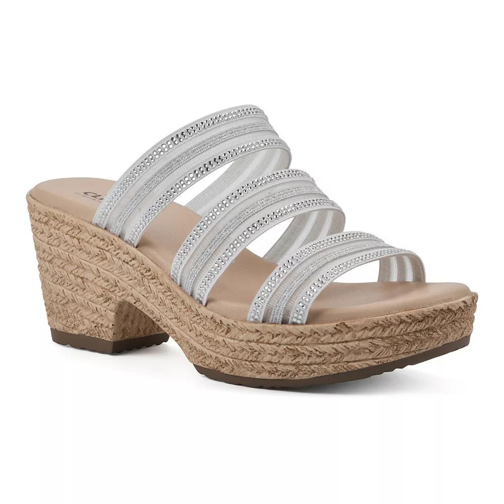 Cliffs by White Mountain Bianna Women's Wedge Sandals, Size: 8, Silver Grey Mesh Product Image