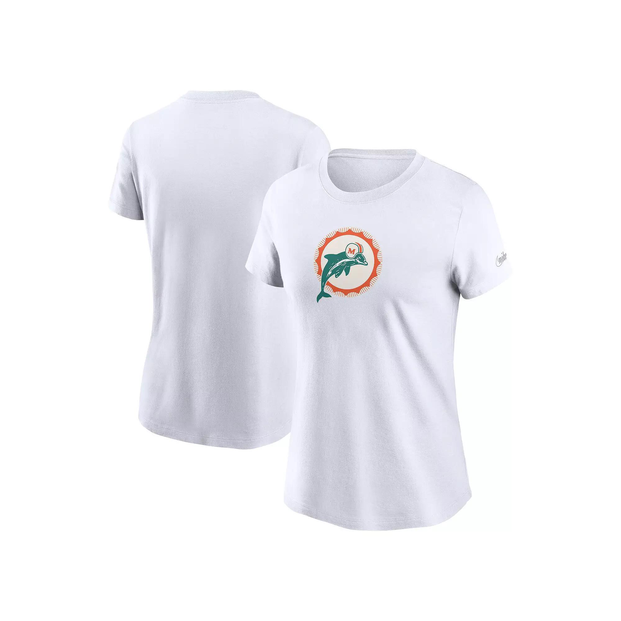 Women's Nike White Miami Dolphins Primary Logo T-Shirt, Size: XL Product Image