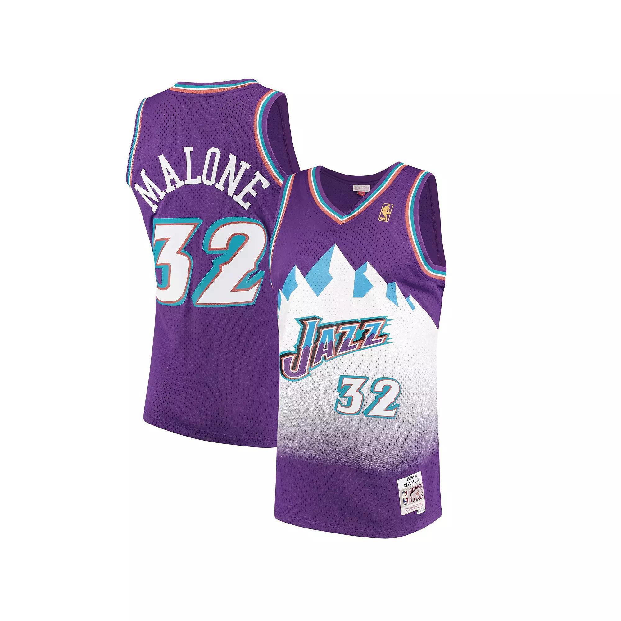 Men's Mitchell & Ness Karl Malone Purple Utah Jazz 1996-97 Hardwood Classics Swingman Jersey, Size: Small, Jaz Purple Product Image