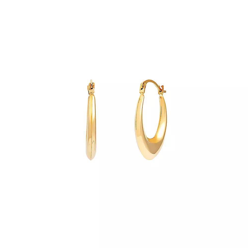 Everlasting Gold 10k Gold Medium Oval Hoop Earrings, Women's Product Image
