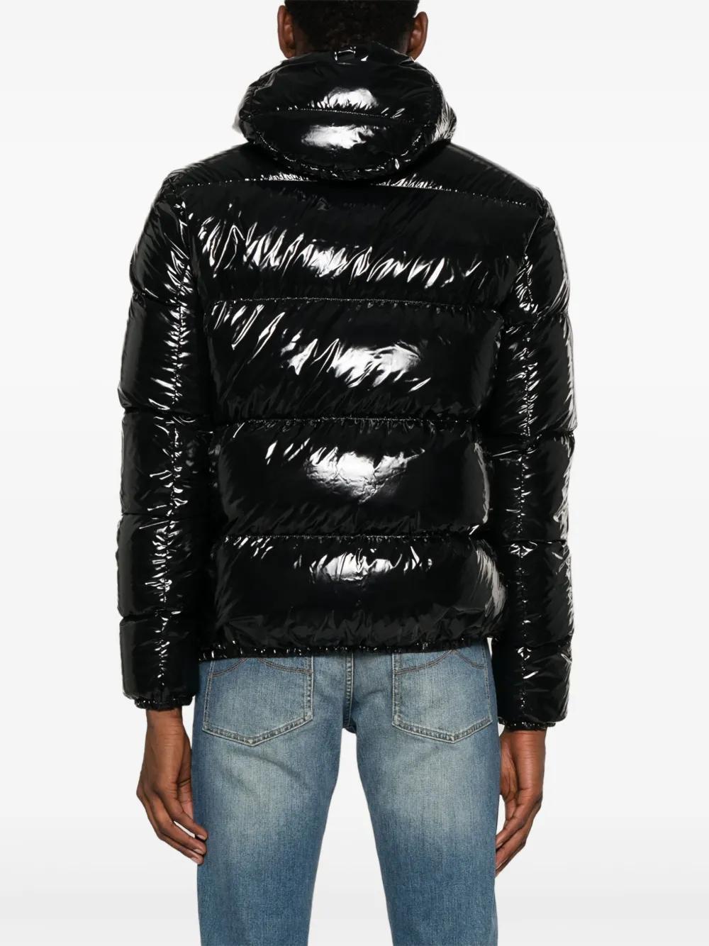 HERNO Hooded Shiny Down Jacket In Black Product Image