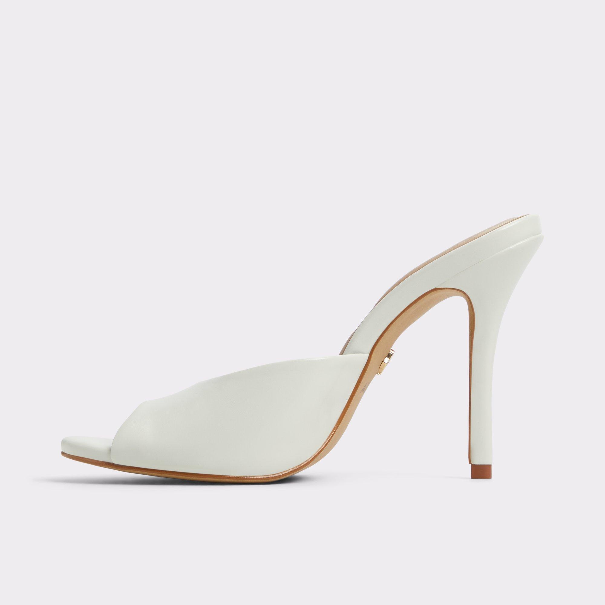 ALDO Fidelia - Women's Heeled Mules Sandals - White, Size 6 Product Image