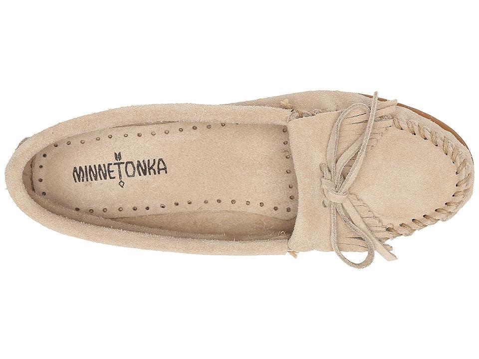 Minnetonka Kilty Suede Bow Detail Fringe Moccasins Product Image