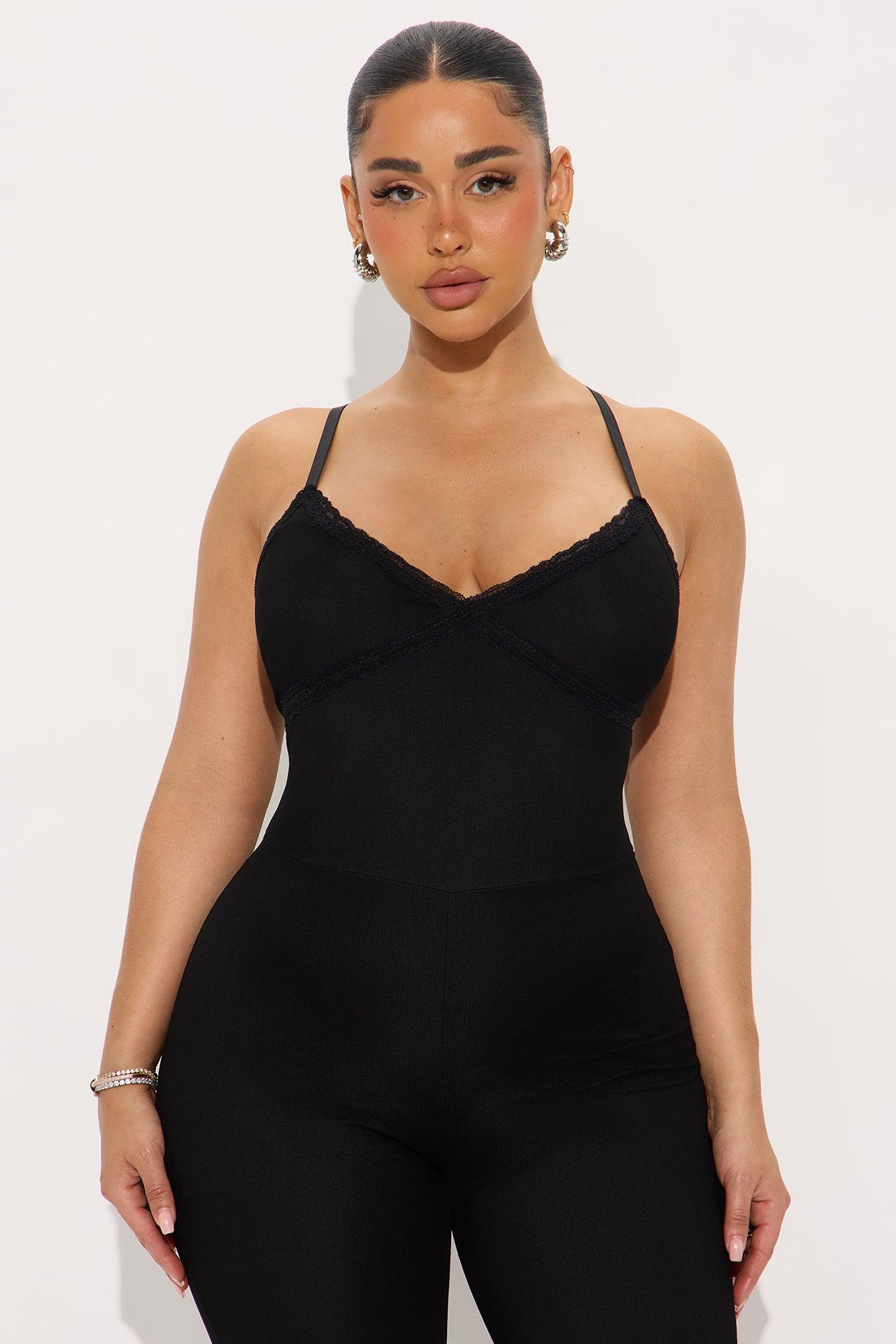 Five Star Mesh Capri Jumpsuit - Black Product Image