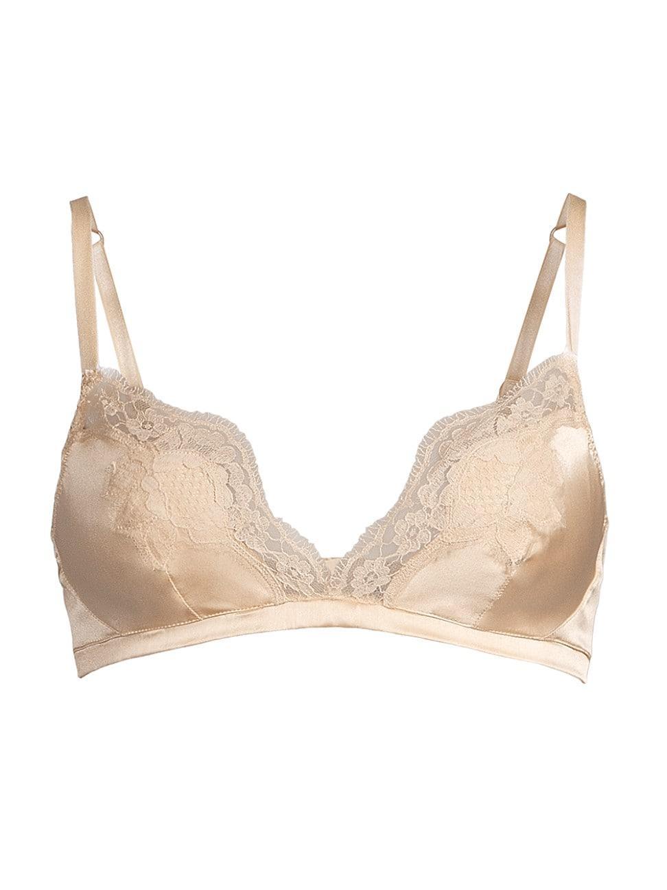 Womens Silk-Blend Lace Triangle Bra Product Image