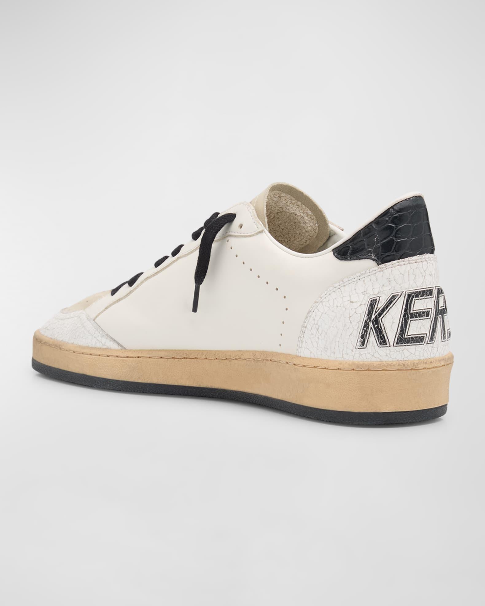 Men's Ballstar Crackle-Heel Leather Low-Top Sneakers Product Image
