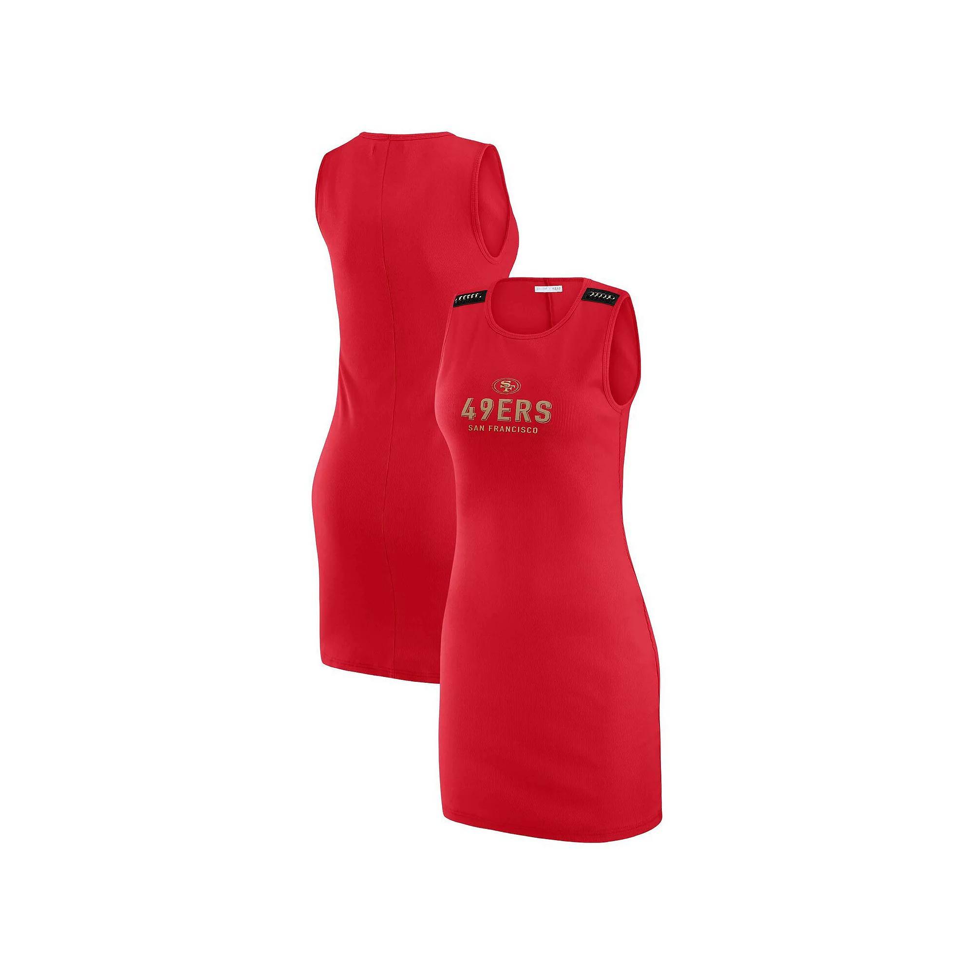 Women's WEAR by Erin Andrews x Gracie Hunt Pewter Tampa Bay Buccaneers Ribbed Tank Dress, Size: 2XL, Charco Product Image