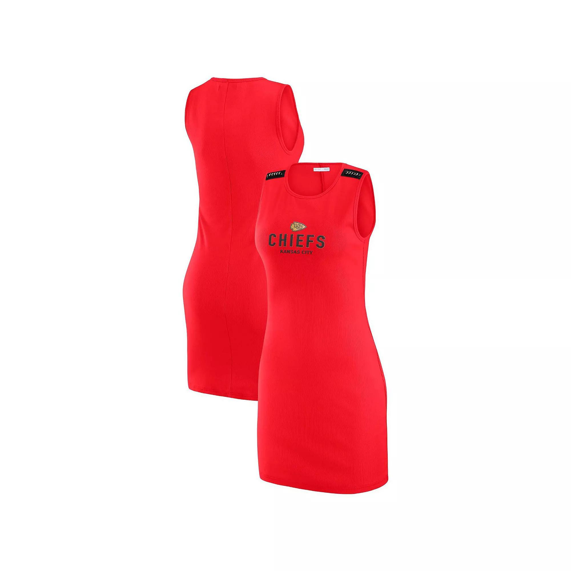Women's WEAR by Erin Andrews x Gracie Hunt Pewter Tampa Bay Buccaneers Ribbed Tank Dress, Size: 2XL, Charco Product Image