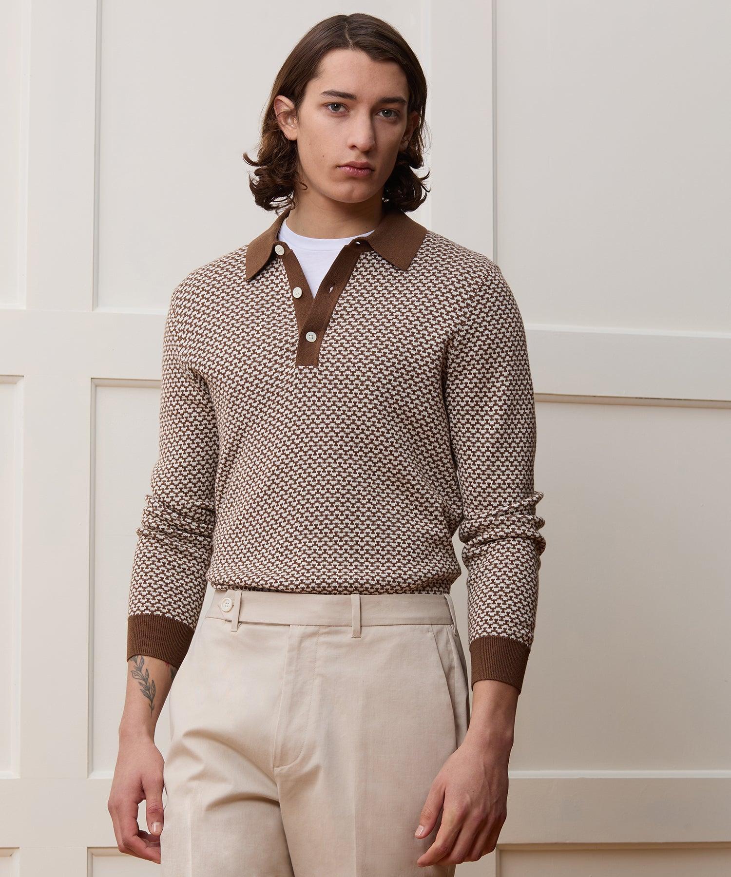 Relaxed Silk-Cotton Sweater Polo Product Image