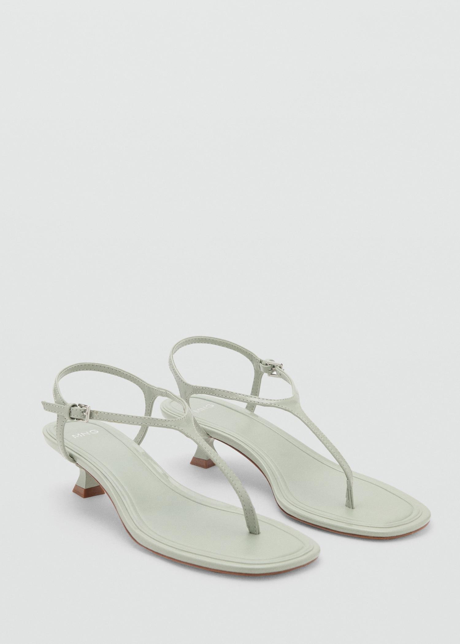 Kitten-heel sandals with strap - Women | MANGO USA Product Image