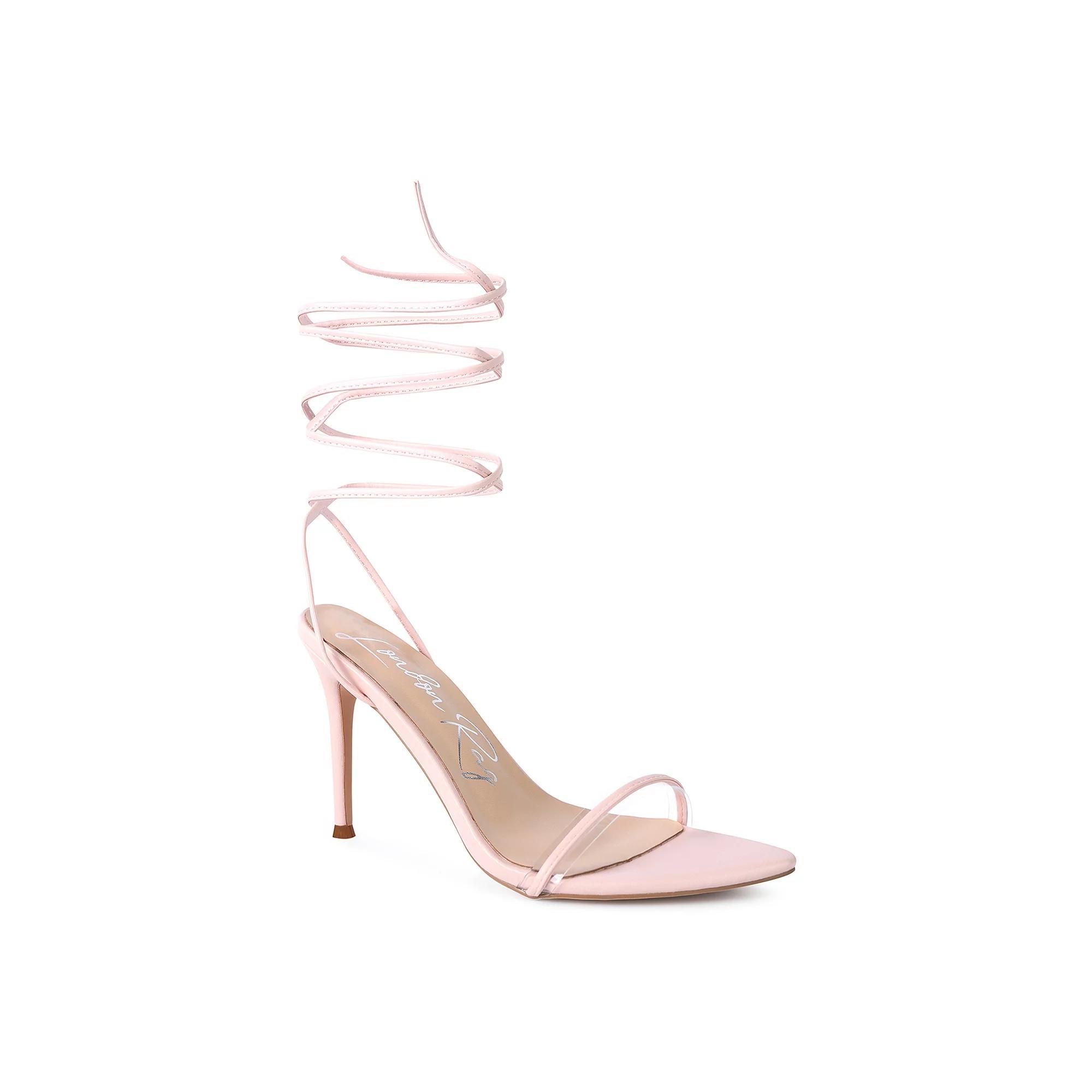 London Rag Sphynx Women's High Heel Lace Up Sandals, Size: 9, Baby Blue Product Image