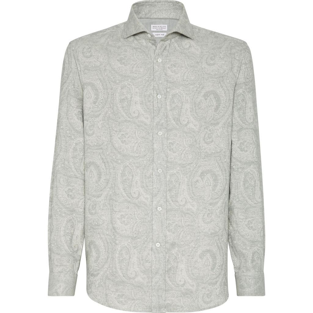 BRUNELLO CUCINELLI Paisley-print Shirt In Grey Product Image