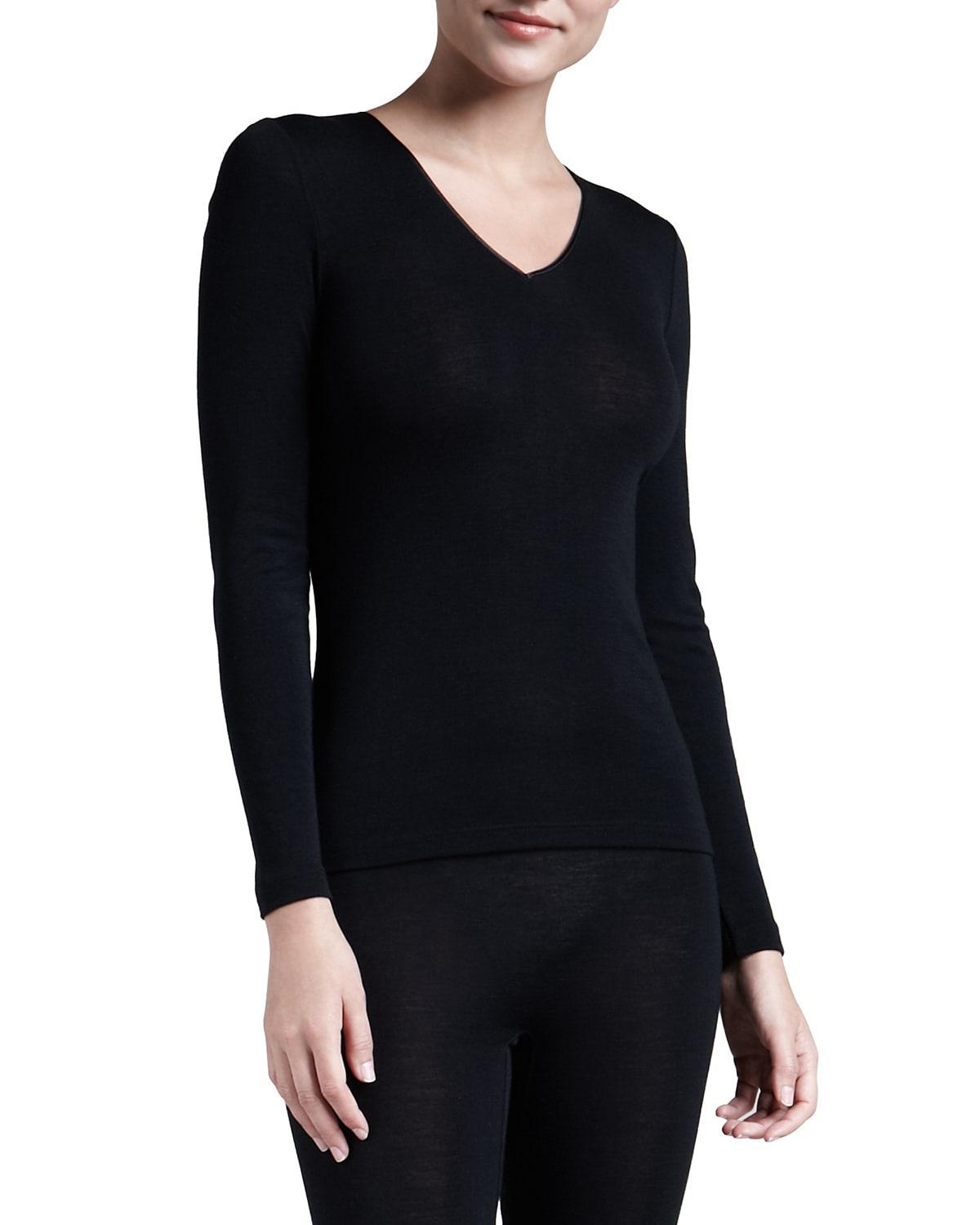 Wool & Silk Blend V-Neck Top Product Image