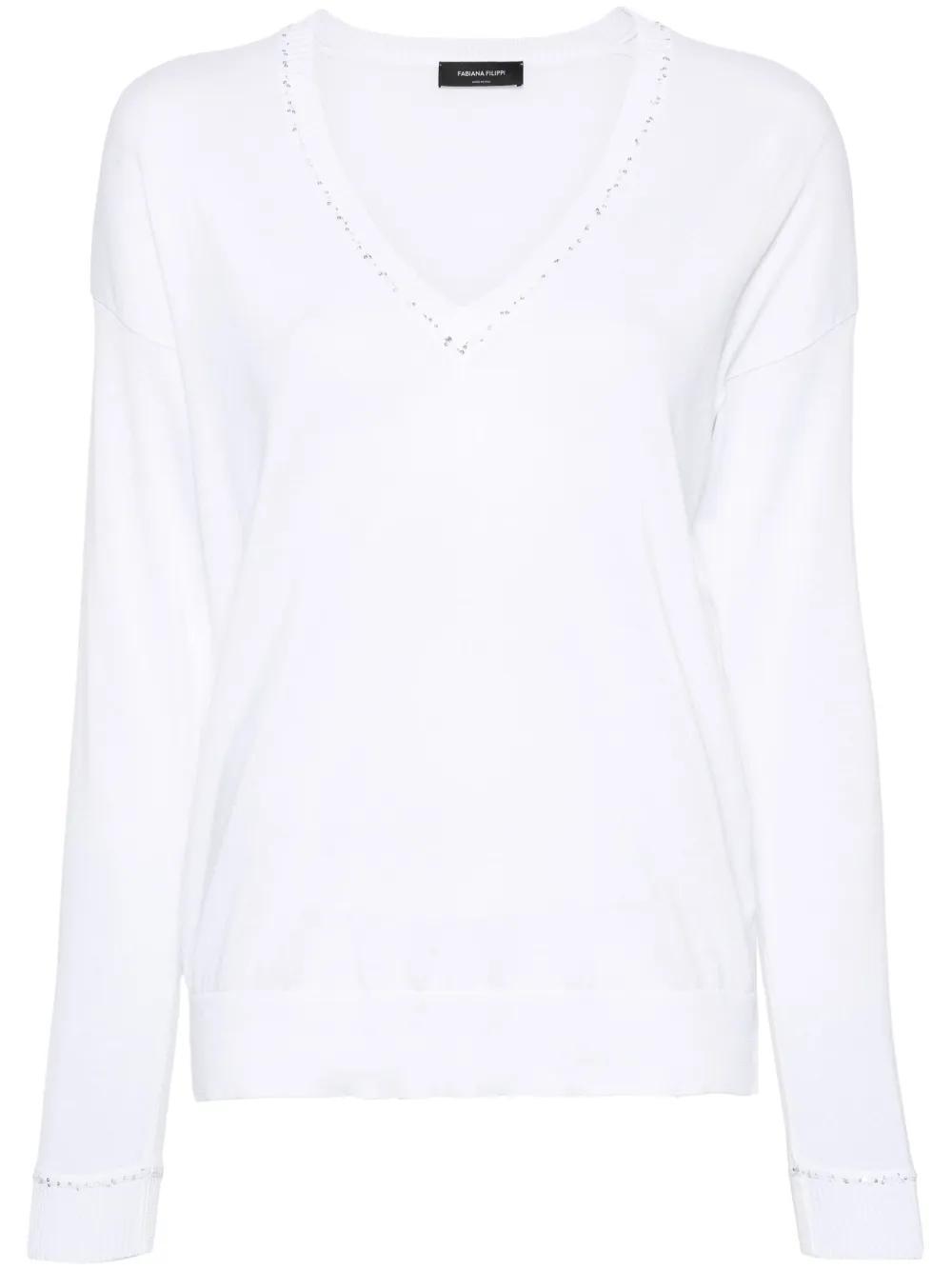 FABIANA FILIPPI Sequin-detail Cotton Jumper In White Product Image