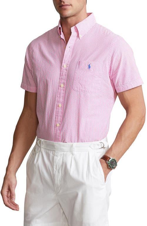 Mens Prepster Seersucker Untucked-Length Shirt Product Image