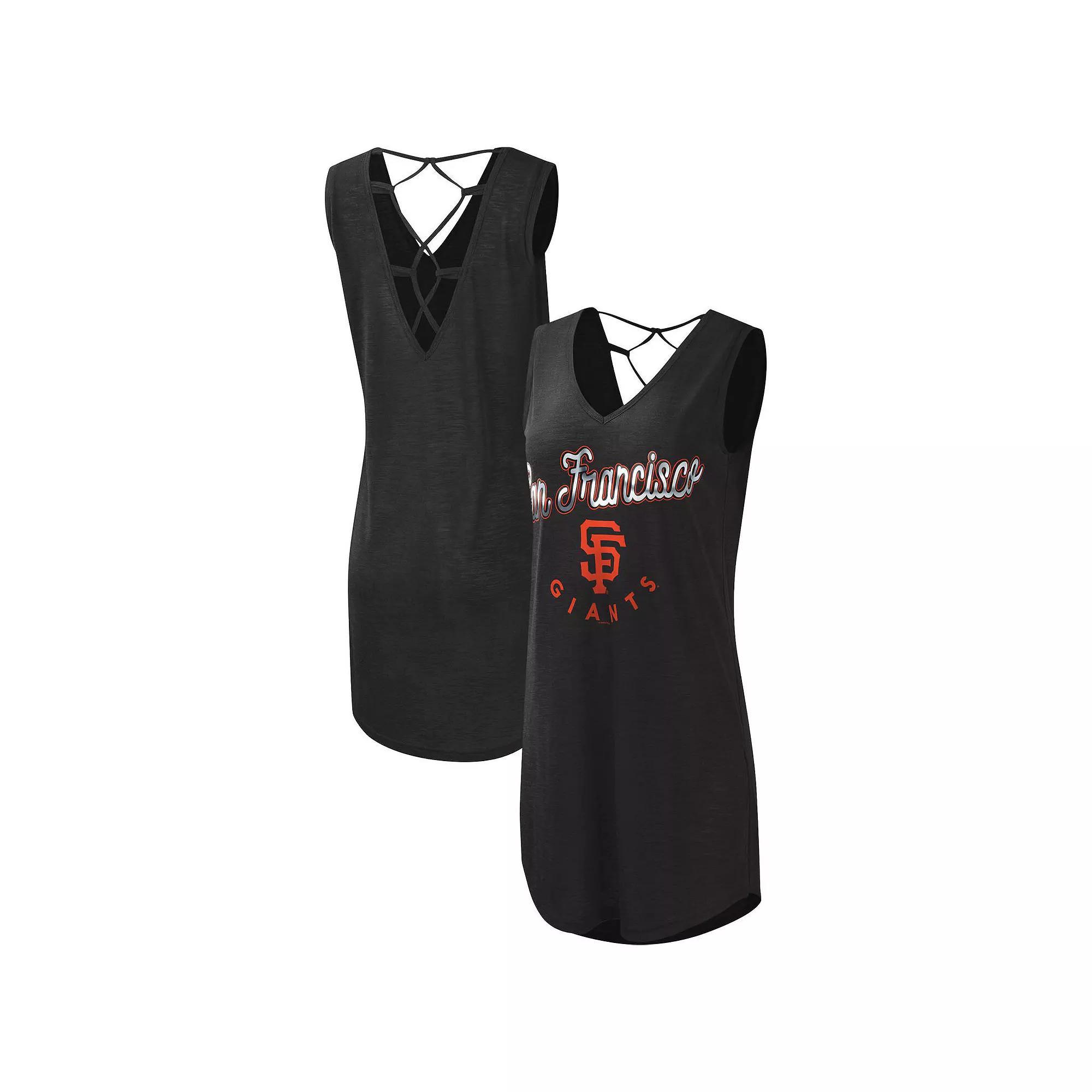 Women's G-III 4Her by Carl Banks Red Los Angeles Angels Game Time Slub Beach V-Neck Cover-Up Dress, Size: Large Product Image