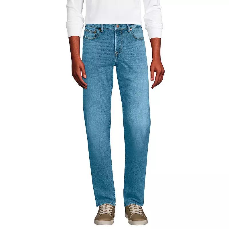 Men's Lands' End Recover Traditional Fit Denim Jeans, Size: 40 X 32, Dark Shores Product Image