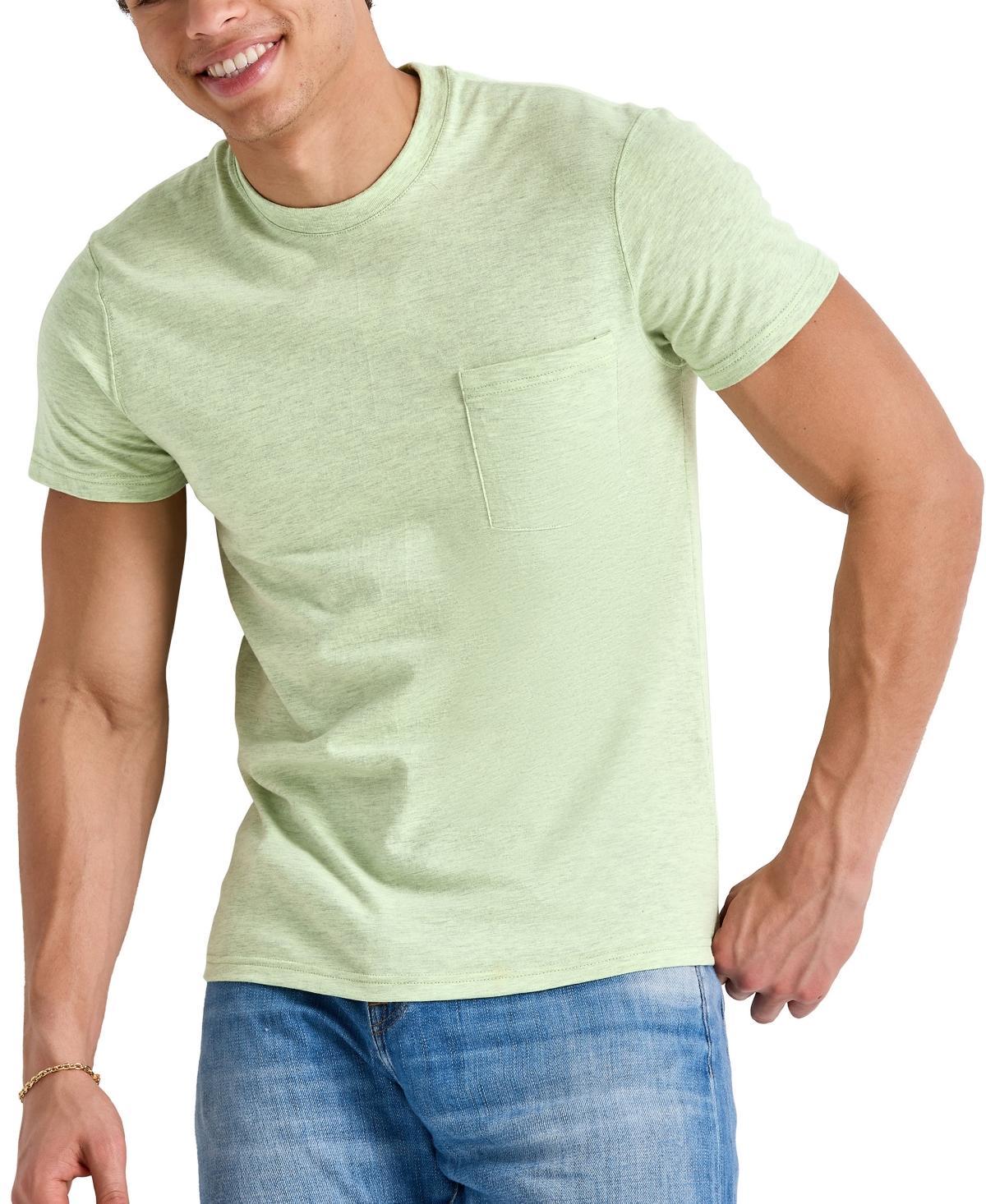 Men's Hanes Originals Tri-Blend Jersey Pocket Tee, Size: Small, Equilibrium Green Product Image