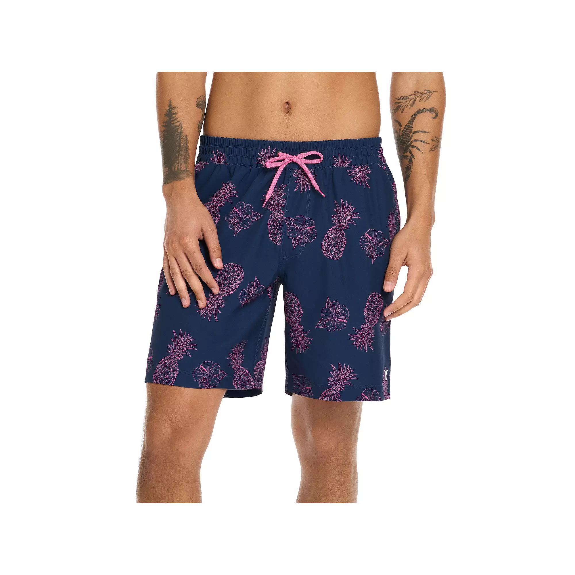 Men's Hurley Volley Stretch Printed Swim Trunks, Size: XXL, Obsidian Product Image