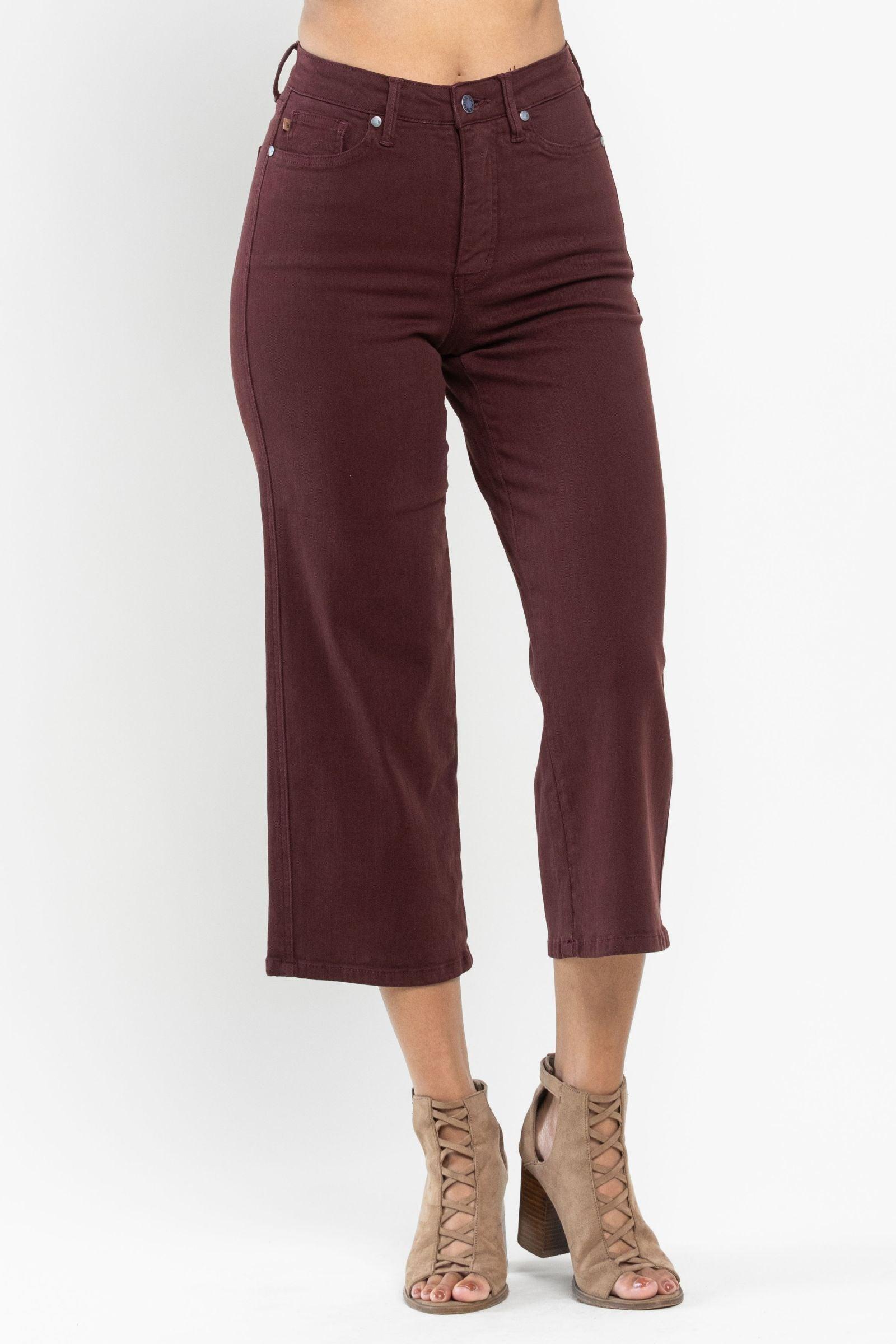 Judy Blue Reaching New Heights Wide Leg Cropped Pants Product Image