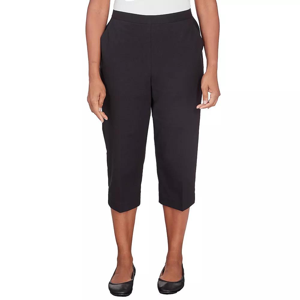 Women's Alfred Dunner Denim Twill Split Hem Capri Pants, Size: 16, Black Product Image