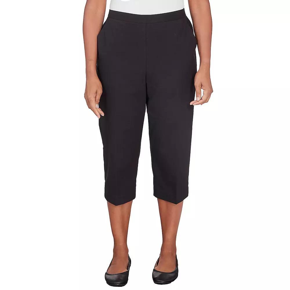 Women's Alfred Dunner Denim Twill Split Hem Capri Pants, Size: 16, Black Product Image